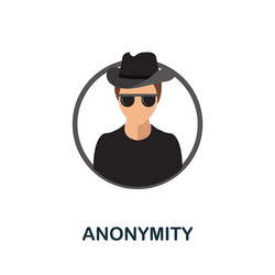 Anonymity flat icon colored sign from vector