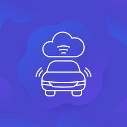 Cloud technologies for transport line icon vector