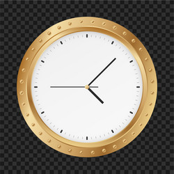 Golden luxury wall clock vector