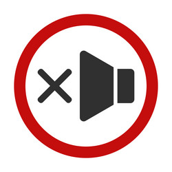 mute red circle icon no sound stock vector