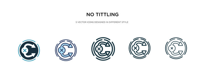 No tittling icon in different style two colored vector