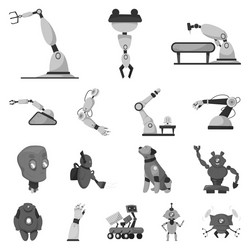 design of robot and factory symbol set vector image