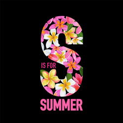 hello summer floral poster with plumeria flowers Vector Image
