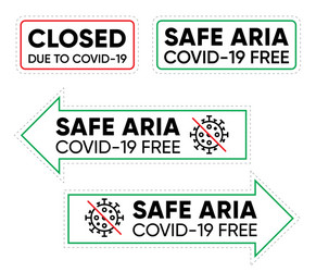 office closed safe aria arrows sign vector