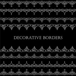 Borders set collection in calligraphic retro style vector