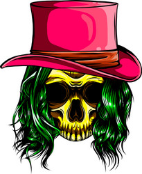 Dark Pimp Skull Woman Vector Image