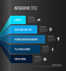 Dark multipurpose infographic template with five vector