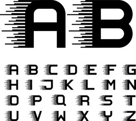Dynamic Motion Font - Speed Lines Alphabet vector image