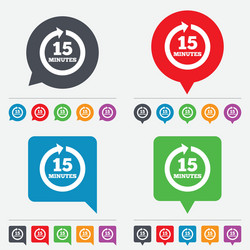 Every 15 minutes sign icon full rotation arrow vector