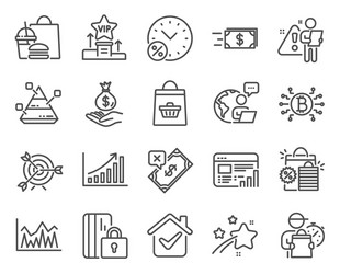 Finance icons set included icon as income money vector