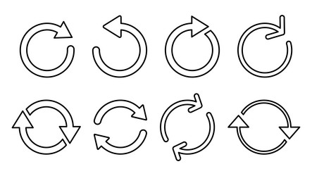 refresh icon set reload update vector image