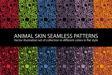 Set color animal skin seamless pattern texture vector