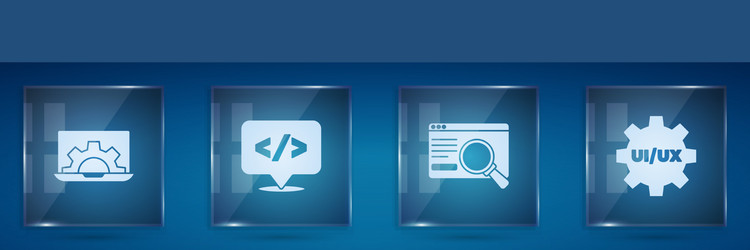 set web development front end ui or ux design vector image