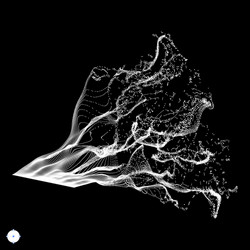 array with dynamic emitted particles water splash vector image