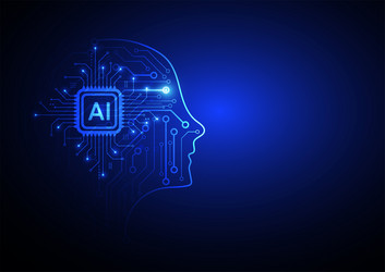 artificial intelligence circuit line style vector image
