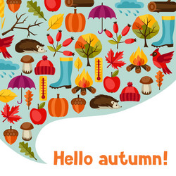 Autumn Icons & Objects Background vector image