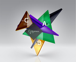 glossy glass translucent triangles on 3d empty vector image