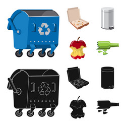 isolated object dump and sort logo set vector image