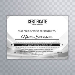 Modern certificate wave design template Royalty Free Vector