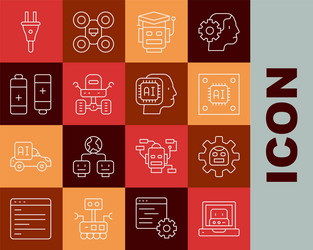 set line creating robot processor vector image