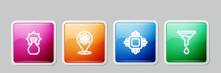 set line explosion in the flask atom processor vector image