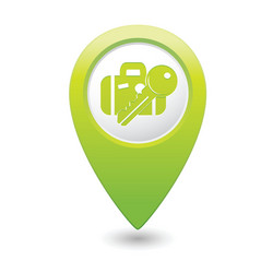 suitecase and key green map pointer vector image