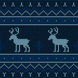 Blue knitted winter seamless pattern Royalty Free Vector