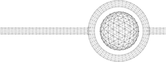 mesh polygonal background scope of lines and dots vector image