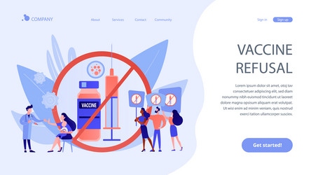 refusal vaccination concept landing page vector image