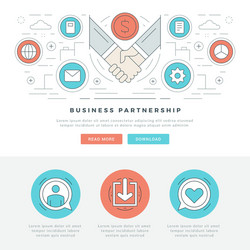 Flat line business concept web site header vector