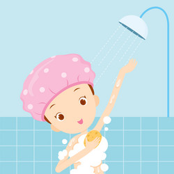 Girl bathing vector