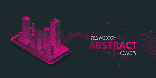 gradient modern isometric digital device mock up vector image