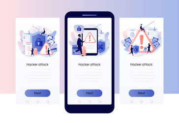 internet hacker attack and personal data security vector image