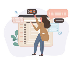 programmer working on web development code vector image