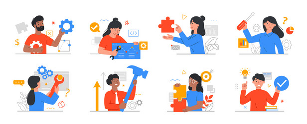 solving and fixing technical problems vector image