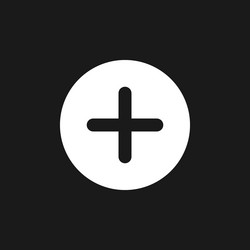 add button dark mode glyph ui icon vector image
