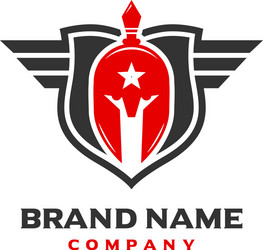 spartan shield logo design Vector Image