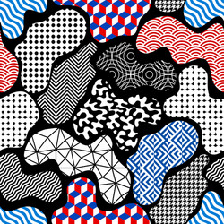 geometric abstract pattern in patchwork style vector image