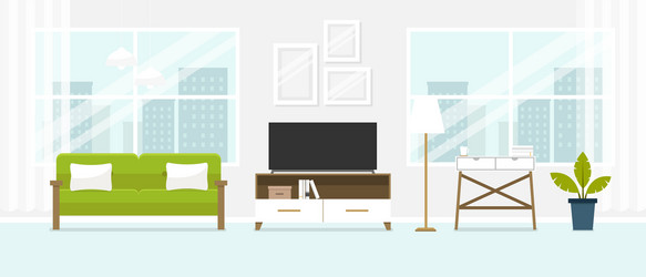 Interior living room design a cozy vector