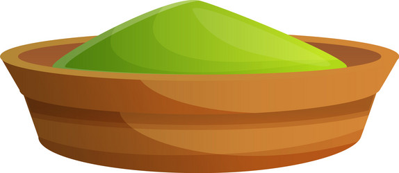 Matcha tea powder icon cartoon style Royalty Free Vector