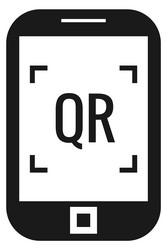 qr scanner app on phone screen code scan icon vector image