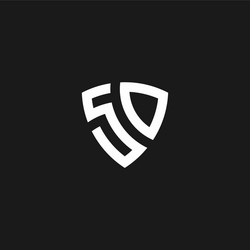 Sd monogram logo with shield shape design template