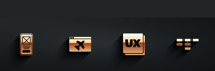 set ui or ux design website template and site vector image