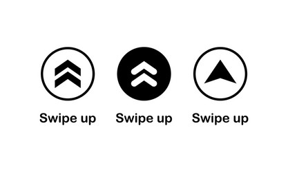 swipe up arrow icon modern button for web vector image
