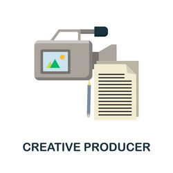 Creative producer flat icon colored element sign vector