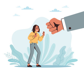 Violence against women social media flat cartoon Vector Image