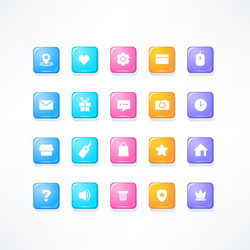 Glossy Icon Set - Digital App & Game vector image