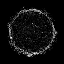 Grayscale Mesh Ring of Points vector image