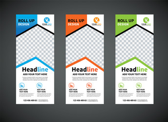 roll up banner vertical design template vector image