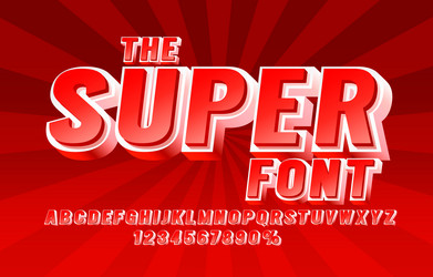 super font set collection letters and numbers vector image